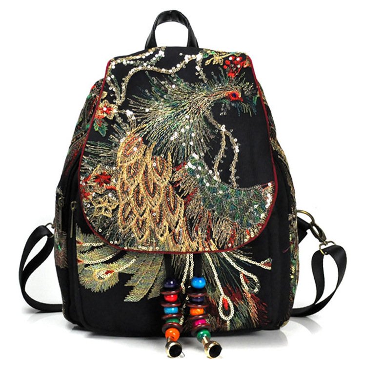 New female bag peacock embroidered bag - Image 5
