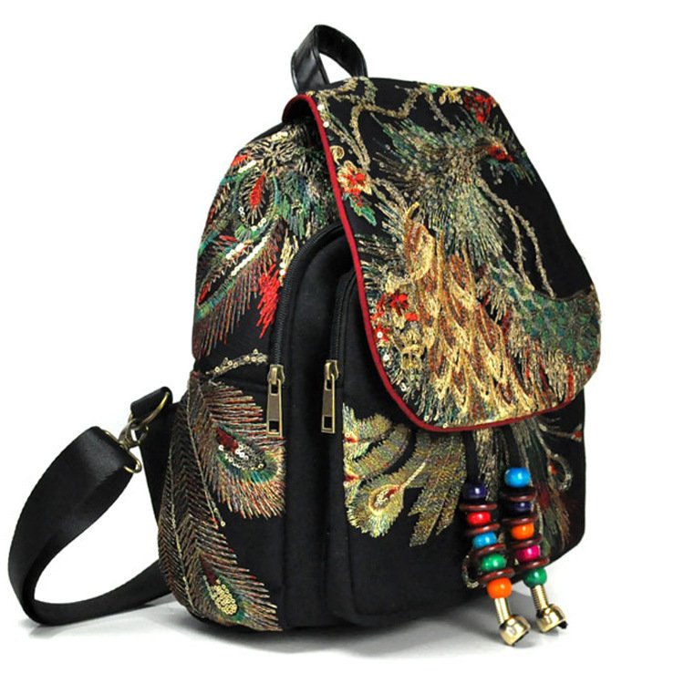New female bag peacock embroidered bag - Image 3